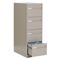 Classeur vertical &agrave; poign&eacute;es encastr&eacute;es, 4 tiroirs, 18.15" la x 26.56" p x 52" h, Beige - Offices To Go 26-452 NEV