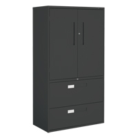Armoire Multi-Stor, Acier, 3 Tablettes, 65-1/4" h x 36" la x 18" P, Noir - Offices To Go 9336-5MSL BLK