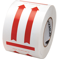&eacute;tiquettes pour traitement sp&eacute;cial a/pictogramme Ce c&ocirc;t&eacute; vers le haut, 6" lo x 4" la, Rouge/blanc - Incom Top Tape & Label 1064R