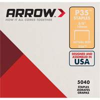 Agrafes pour pinces-agrafeuses, Calibre 16, Couronne 3/8", Longueur 9,52 mm - Arrow 356