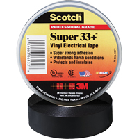 Rubans Super 33+ Scotch, 19 mm (3/4") x 20,1 m (66'), Noir, 7 mils - 3M SUPER33+3/4X66