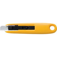 Couteau de s&eacute;curit&eacute; compact autor&eacute;tractable, 11 mm, Acier au carbone, Prise en Plastique - Olfa 1077174
