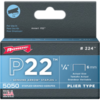 Agrafes pour pinces-agrafeuses, Couronne 1/4", Longueur 1/4" - Arrow 224
