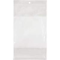 Sacs en poly avec espace inscriptible blanc, Refermable, 8" x 5", 2 mils - KLETON 