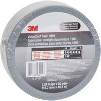 1900 Value Duct Tape, 5.8 mils, Silver, 48 mm (2") x 5.7 m (18.7') - 3M 1900-48X45.7
