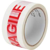 "Fragile" Box Sealing Tape, Hot Melt Adhesive, 2 mils, 48 mm (2") x 100 m (328') - KLETON 