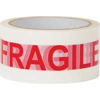 "Fragile" Box Sealing Tape, Hot Melt Adhesive, 2 mils, 48 mm (2") x 100 m (328') - KLETON 