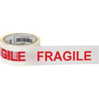 "Fragile" Box Sealing Tape, Hot Melt Adhesive, 2 mils, 48 mm (2") x 100 m (328') - KLETON 