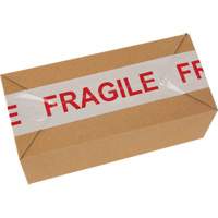 "Fragile" Box Sealing Tape, Hot Melt Adhesive, 2 mils, 48 mm (2") x 100 m (328') - KLETON 