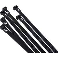 Re-Usable Cable Tie, 14" Long, 50 lbs. Tensile Strength, Black - Aurora Tools 