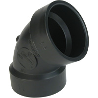 60° Elbow Fitting, Hub x Hub, Plastic, 4" - Bow Plumbing 600874
