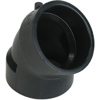 45° Elbow Fitting, Hub x Hub, Plastic, 1-1/2" - Bow Plumbing 600890
