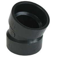 Elbow Fitting, Hub x Hub, Plastic, 1-1/2" - Bow Plumbing 601047