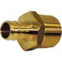 Lead-Free Male Adapter, Barb x MPT, 3/4" x 1/2" Dia., Brass - Bow Plumbing 524223
