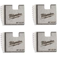 Matrices de tuyauterie portables NPT, Pour tuyau de 3/4", Acier rapide - Milwaukee 48-36-1108