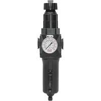 Manual Drain Filter/Regulator with Metal Bowl & Gauge Modulair 400, 1/2" NPT, 200 psi, 9.1 fl. oz. Capacity - Topring 50.242A