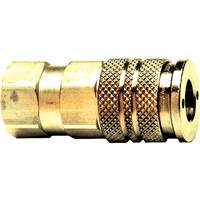 D&eacute;connexion rapide automatique &agrave; une main, Laiton, 1/4" x 3/8" - Fairview Fittings QD-INDAC4-6F