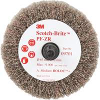 Scotch-Brite Roloc Cut and Polish Flap Brush, PF-ZR, Aluminum Oxide, Medium Grit, 2-1/2" x 1-1/4" - 3M SB09701