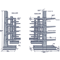 Colonne en porte-&agrave;-faux, Un c&ocirc;t&eacute;, 4" la x 8' h - Centennial 4SC8A4200