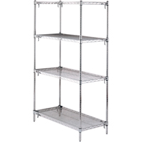 Shelving Unit, 4 Tiers, 36" W x 63" H x 18" D - Metropolitan Wire 