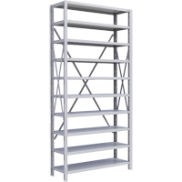 Interlok Shelving Unit, Steel, Boltless, Starter, 36" W x 76" H x 12" D - Metalware 