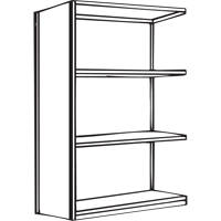 &eacute;l&eacute;ment de rayonnage Interlok, Acier, Sans boulons, Ajout, 48" la x 88" h x 18" p - Metalware 