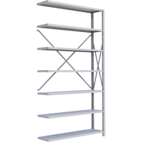 Interlok Shelving Unit, Steel, Boltless, Add-On, 48" W x 88" H x 24" D - Metalware 