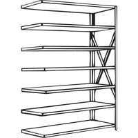 Interlok Shelving Unit, Steel, Boltless, Add-On, 48" W x 88" H x 24" D - Metalware 