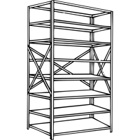 Interlok Shelving Unit, Steel, Boltless, Starter, 36" W x 88" H x 12" D - Metalware 