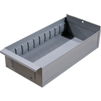 Interlok Boltless Shelving Shelf Box, Steel, 5-5/8" W x 18" D x 4-3/4" H, Grey - Metalware 