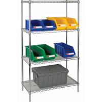 &eacute;tag&egrave;res robustes en treillis chromat&eacute;, Tiers 4, 36" la x 63" h x 18" p - KLETON 