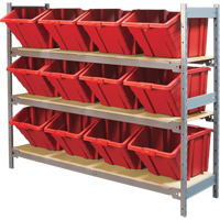 &eacute;tag&egrave;res larges avec bacs g&eacute;ants en plastique, Acier, Sans boulons, De base, 66" la x 60" h x 18" p - KLETON 