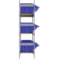 Wide Span Shelving with Jumbo Plastic Bins, Steel, Boltless, Starter, 66" W x 60" H x 18" D - KLETON 