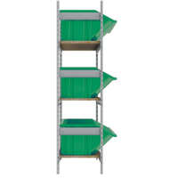 Wide Span Shelving with Jumbo Plastic Bins, Steel, Boltless, Starter, 66" W x 60" H x 18" D - KLETON 