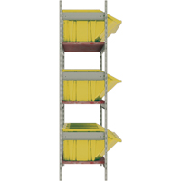Wide Span Shelving with Jumbo Plastic Bins, Steel, Boltless, Starter, 66" W x 60" H x 18" D - KLETON 
