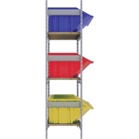 &eacute;tag&egrave;res larges avec bacs g&eacute;ants en plastique, Acier, Sans boulons, De base, 66" la x 60" h x 18" p - KLETON 