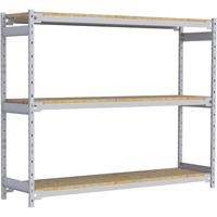 Wide Span Record Storage Shelving, Steel, 3 Shelves, 72" W x 18" D x 60" H - Metalware 