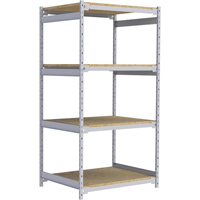 Wide Span Record Storage Shelving, Steel, 4 Shelves, 42" W x 32" D x 84" H - Metalware 