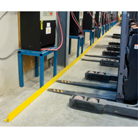 Floor Angle Guard Rails, Steel, 120" L x 5" H, Yellow - KLETON 