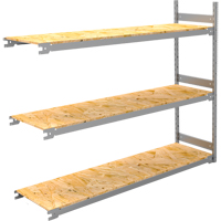 Wide Span Record Storage Shelving, Steel, 3 Shelves, 72" W x 18" D x 60" H, Add-On Kit - Metalware 