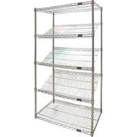 Slanted Wire Shelving Unit, 5 Tiers, 36" W x 63" H x 18" D - KLETON 