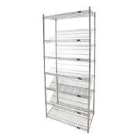 Slanted Wire Shelving Unit, 7 Tiers, 48" W x 74" H x 18" D - KLETON 