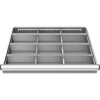 Cabinet d'entreposage &agrave; tiroirs int&eacute;gr&eacute; Interlok - Metalware DR52436L-12-0209L