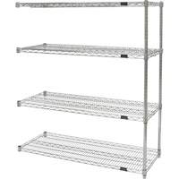 &eacute;tag&egrave;res robustes en treillis chromat&eacute;, Ensemble Ajout, Tiers 4, 36" la x 54" h x 24" p - KLETON 