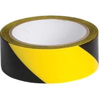 Marking Tape, 1.5" x 54', Vinyl, Black and Yellow - Brady 55301