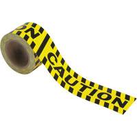 "Caution" Marking Tape, 3" x 60', Vinyl, Black and Yellow - Brady 58255