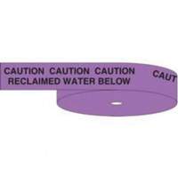 Ruban d'avertissement de danger souterrain Buried Reclaimed Water Line Identoline, 6" la x 1000' lo, Noir sur mauve - Brady 63050