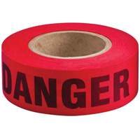 Ruban pour barricade biod&eacute;gradable, Bilingue, 2" la x 135' lo, 3 mils, Noir/rouge - Brady 91086
