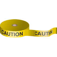Rubans de signalisation biod&eacute;gradables, Anglais, 3" la x 150' lo, 1,5 mil, Noir sur jaune - Brady 91091