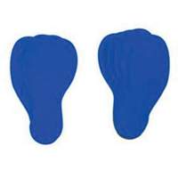 &eacute;tiquettes pour marquage des planchers, Empreinte de pas, 12" lo x 3,75" la, Bleu, Vinyle - Brady 31552
